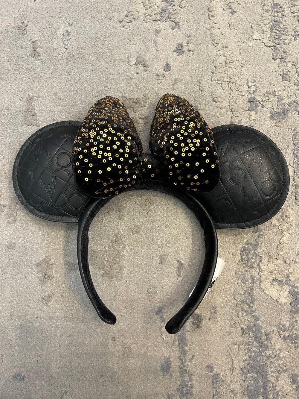Disney 50th Anniversary Black and Gold Ears Headband